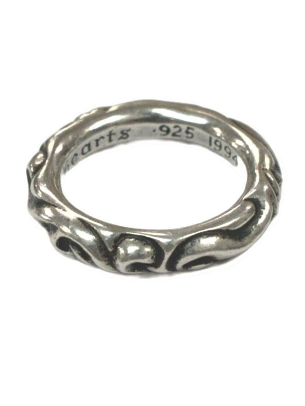 Chrome Hearts Scroll Band Ring Silver